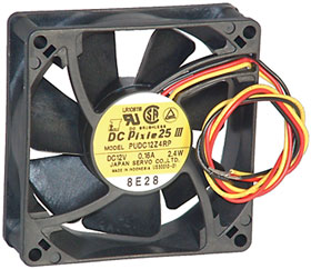 12VDC, 3-1/in. Square X 1in. Japan Servo Box Fan