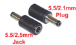 5.5mm OD/2.5mm ID Jack To 5.5mm OD/2.1mm ID Plug  Adapter