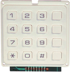 Keypad, 16 Button X-Y, White