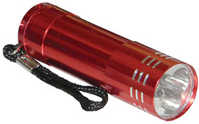 Flashlight, 3 White LEDs, Red Case