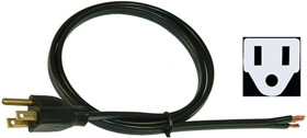 Power Cord 35in. NEMA 5 to16-3 AWG Pigtail