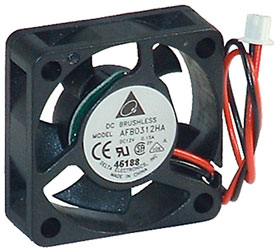 12VDC, 1-3/16in. Square  X 3/8in. Delta Box Fan