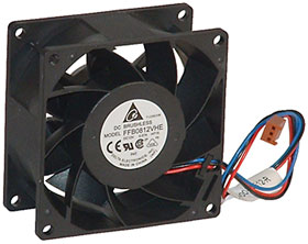 12VDC 3-1/8in. Square X 1-1/2in. Delta Box Fan