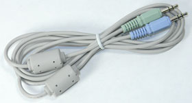 AUDIO CABLE WITH BLUE & GREEN 1/8in. PLUGS