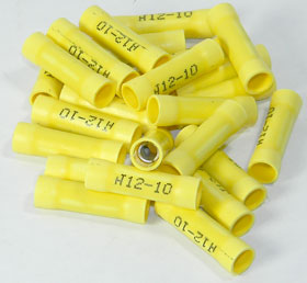 Butt Splice, Yellow for 10-12AWG, 25Pcs.