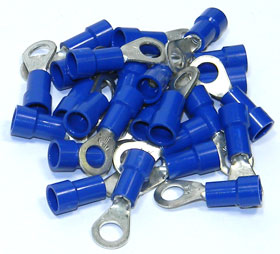 Ring Terminal, Blue for 14-16AWG, #10 Stud, 25Pcs.