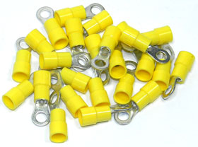 Ring Terminal, Yellow for 10-12AWG, #10 Stud, 25Pcs.