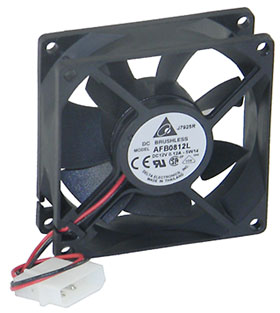 12VDC, 3-1/8in. X 1in. Delta Box Fan with IDE Power Connector