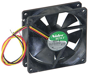 24VDC, 3-5/8in. Square X 1in. Nidec Box Fan