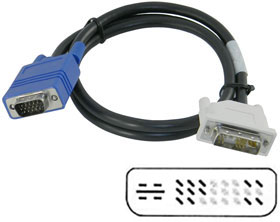 30in. DVI-A to DB-15HD Male Cable