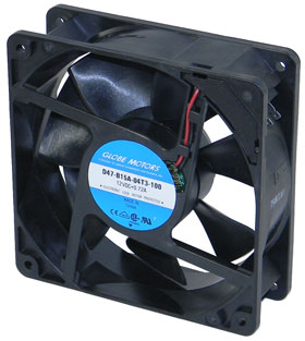 12VDC 4.7in. Square  X 1-1/2in. Globe Box Fan