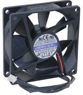 24VDC,3-1/8in. Square X 1in. Jamicon Box Fan