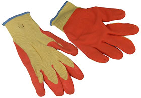 Gloves, Cotton with Latex Palm, Medium