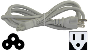 Power Cord 5.5Ft.NEMA 5 to  IEC, C-5