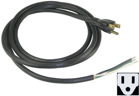 Power Cord, 6-1/2ft. Pigtail 16-3 AWG NEMA 5 Plug