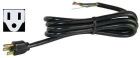 Power Cord, Shielded, 6-1/2ft. Pigtail 16-3 AWG NEMA 5 Plug