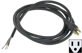 Power Cord, 8ft. Pigtail to NEMA 5 Plug