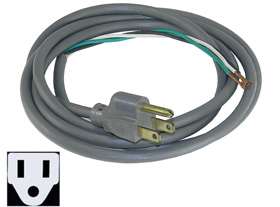 Power Cord, 6ft. Pigtail to NEMA 5 Plug