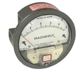 Pressure Gauge, 0-5in. WC Differential