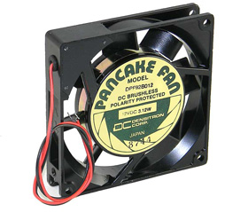 12VDC, 3-5/8in. Square  X 11/16in. Box Fan