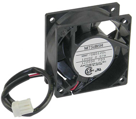 12VDC, 2-3/8in. Square X 1in, Mitsubishi Box Fan