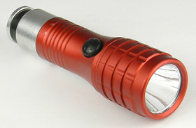 35lum. Rechargable LED Flashlight, Red Body