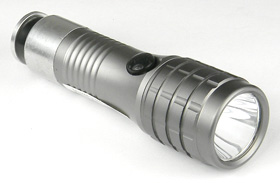 35lum. Rechargable LED Flashlight, Silver Body