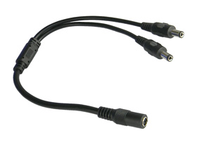 DC Power Splitter Cable, 30cm Dual Male