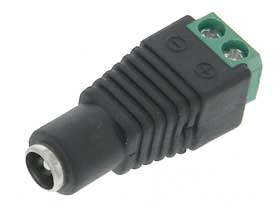 5.5/2.1mm Power Jack to Terminal Strip - Solid Pin