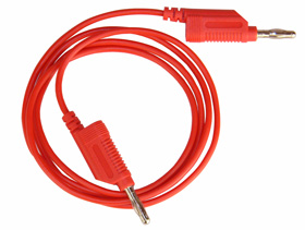 Test Lead, 1m, Stackable Banana Plugs, Red