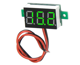 Mini 3 Digit LED Battery meter, Input Powered, Green