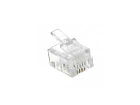 RJ-11 6 X 4 Modular Plug, Flat Cable