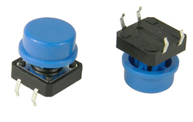 SPST-NO Pushbutton Switch, Tactile Blue