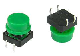 SPST-NO Pushbutton Switch, Tactile Green