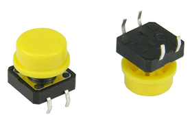 SPST-NO Pushbutton Switch, Tactile Yellow