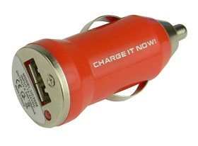 5V,1000mA, Car Charger USB Connector, Red