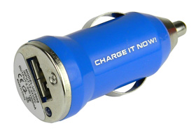 5V,1000mA, Car Charger USB Connector, Blue