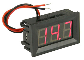 Mini Panel Meter, Snap-in 3 Digit Red, 30VDC