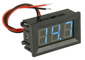 Mini Panel Meter, Snap-in 3 Digit Blue, 30VDC