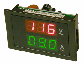 Panel Meter, LED Snap-in. 300V & 99.9A AC