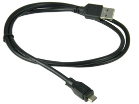 USB Cable, Type-A Male to Micro B Male, 35in.