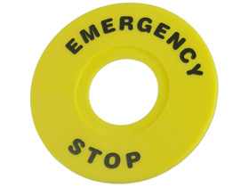 Switch Back Plate, EMERGENCY STOP