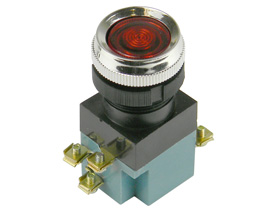 Push Button Switch, Lighted, Red SPST-NC+NO