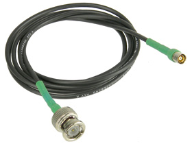 Coaxial Cable BNC Male to SMB Female, Green