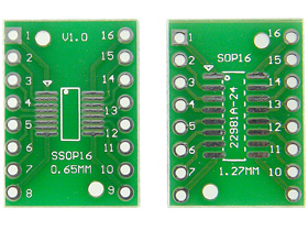 27/32 X 19/32 (20.3 X 15.1mm) 16 Pin SOP/TSOP Breakout Adapter Board