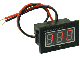 Mini Panel Meter, Water Resistant, 3 Digit Red, 30VDC