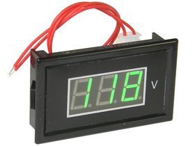 Panel Meter, Snap-in 3 Digit 300VAC, Green