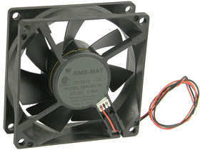 12 VDC, 3-1/8in. Square X 1in. NMB Box Fan