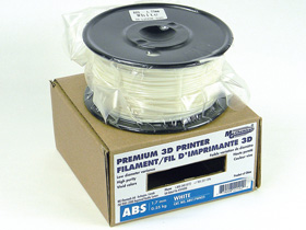 3D Printer Filament, 1.75mm ABS, White