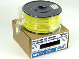 3D Printer Filament, 3.0mm ABS, Yellow .25kg